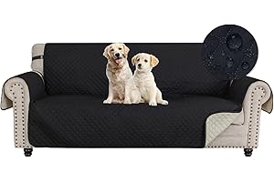‎YSTYLE Ystyle Sofa Überzug 3 Sitzer - wasserdichte Sofabezug Mit Armlehnen, Sofaschoner rutschfest, Sofaüberwurf, Couch Überzug, Sofaschutz, Sofa Cover Protector Für Haustier Katze Hunde, Schwarz