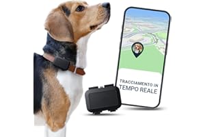 Salind GPS Tracker Per Cani 4G – Localizzatore GPS Per Cane Con Allarme Di Fuga, Tracciamento in Tempo Reale – 100% Impermeabile, Compatibile Con Tutti i Collari – Nero