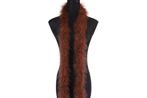 WANRUIDA Boa de plumas Café de marabú esponjoso de 20g，aprox. 180 cm, para manualidades, bodas, fiestas, decoración de árboles de Navidad，carnaval, fiesta temática