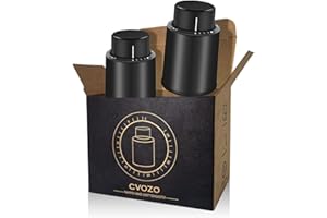 L&M-STORE CVOZO 2 Pezzi Tappo Vino Sottovuoto, Stopper Bottiglia Champagne, Riutilizzabili con Indicatore della Data, Regalo