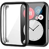 Coverzone Huawei Watch Fit 2 Akıllı Saat ile uyumlu Tpu &Ccedil;er&ccedil;eveli Tam Kaplayan Toz ve Kirden Koruyan Ekran Koruyucu &Ccedil;er&ccedil;eveli