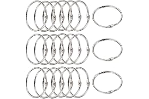 GREENBOX Anelli del Libro,Anelli Rilegatura,100 Pezzi Leaf Binder Metallici Metallo Libro Anelli Portachiavi per Album,Quaderno,Loose Leaf,Scrapbook(Dia 30mm)