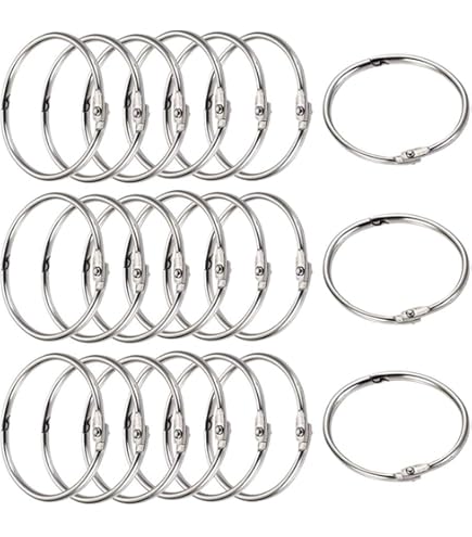 80 Anelli Di Rilegatura In Metallo - Diametro 25mm - Nichelati Antiruggine - Per Fogli, Card E Artigianato - Foto 3