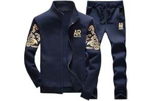 MANLUODANNI Men's Tracksuit Sets Bottoms Full Zip Jogging Gym Suit Jacket with Pockets