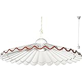 VANNI LAMPADARI - Lampada A Sospensione Piatto Plisse Diametro 40 In Ceramica Decorata A Mano Disponibile In 5 Finiture