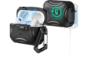 ESR für AirPods Pro 2 Hülle, kompatibel mit AirPods Pro 2./1. Generation (2023/2022/2019), USB-C/Lightning Kabel, MagSafe bereit, sicherer Verschluss, einfaches Öffnen, Cyber-Serie, Schwarz