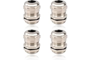 LUNPOEM 4PCS Presse Etoupe PG11, 18,6 mm en Laiton Nickelé, Connecteurs de Câble Étanches Anti-Poussière et Résistants à la Corrosion, Compatibles Câbles Ø 5-10 mm pour Armoires Électriques et Machines