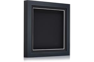 PICTURE FRAMING DIRECT 12x12" Black 3D Deep Box Picture Frame Black Mount Display Memory Box For Medals Memorabilia Flowers