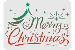 FINGERINSPIRE Modello di decorazione Stencil di Natale 29.7x21cm Stencil di Buon Natale di Plastica Stencil riutilizzabili per la Pittura su Legno, Pavimento, Parete e Tessuto