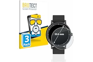 brotect Anti-Reflet Protection d'Écran Verre Mat pour Montres (Circulaire, ø: 33 mm) (3 Pièces) - Film Protecteur Vitre 9H