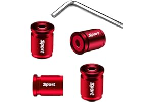 BOPPON 4 tapas antirrobo para válvulas, tapas universales para válvulas de neumáticos de coche, moto, bicicleta, neumáticos (bala/rojo)