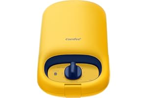 COMFEE' COMFEE Tostapane Sandwichmaker MC-JK1312P201 Timer 10 Minuti Macchina per Waffle e Panini 950W, Gpegnimento Automatico, Giallo