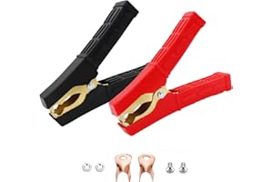 HuaLiSiJi Jump Lead Clamps Copper 500A Car Battery Alligator Clips 12V Jumper Cable Clamps, with Insulating Sheath For Cars,Trucks, Ships (2 Pcs)