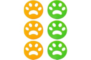 SWYSGS 6 PièCes Épilateur pour Poils d'animaux,Anti Poil Machine à Laver,Boule Anti Poil de Nettoyage Attrape Fourrure Collant RéUtilisable pour Machine à Laver,Literie,VêTements