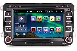 Erisin 8-Core 4GB+ 64GB 7" Android 13 GPS Navegación Pantalla Táctil DVD Estéreo de Automóvil para VW Passat B6 Golf V Vi Touran for Skoda Seat Tiguan Jetta T5 Soporta CarPlay DSP Bluetooth WiFi Dab+