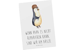 ‎MR. & MRS. PANDA Mr. & Mrs. Panda Postkarte Wenn Papa es nicht reparieren kann, sind wir am Arsch - Geschenk, Grußkarte, Ansichtskarte, Muttertag, Vatertag, Opa,