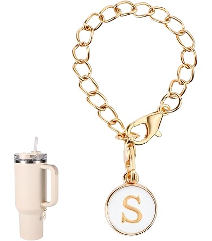 Glitter Letter Charm With Handle | Bling Initial Accessory For Stanley Cups & Water Bottles
