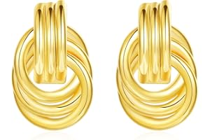 Rajputana 18K Real Gold Chunky Ohrringe für Frauen Gold Statement-Ohrringe Große Gold Wings Ohrstecker Gold Tropfen baumeln Statement-Ohrringe Trendiger Vintage-Schmuck