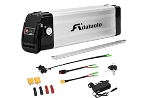 Adaluolo Batería Ebike, 48V 15AH Batería Bicicleta Eléctrica Plata E-Bike Pedelec Batería Iones Litio Extraíble 2 Pin con Cargador para 350W 500W 750W 1000W Motor