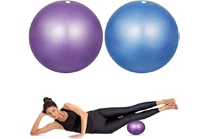 HQdeal 2 pcs Soft Pilates Balls 9 inch / 23 cm Exercise Balance Ball Gym Fitness Ball Perfect for Pilates,Yoga, Core Training and Physical Therapy - Blue & Purple