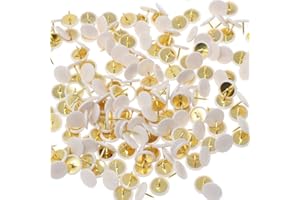 BININBOX 300 puntine decorative in metallo, rotonde diametro 10 mm, Puntine da disegno per mappe Colori assortiti (Bianco)