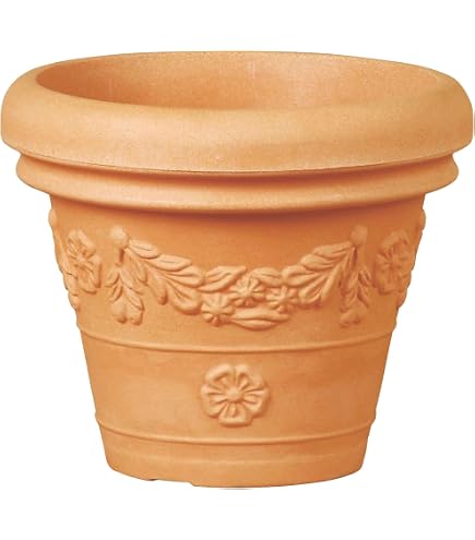 VASO fioriera CLEO tondo in plastica CON RUOTE 40cm Veca colore ROSSO J