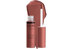 NYX PROFESSIONAL MAKEUP Butter Gloss, Non-Sticky Lip Gloss, Buttery Soft, Silky Smooth and Creamy, Sheer to Medium Coverage - Shade: Praline (Deep Nude)