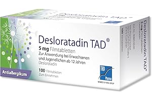 TAD PHARMA MEMBER OF KRKA GROUP Desloratadin TAD 5 mg Filmtabletten: Antihistaminika Allergie-Tabletten, schnell und langanhaltend, 100 Stk.