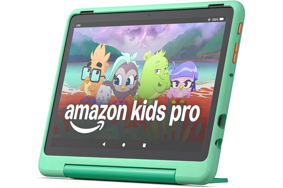 Amazon Fire HD 10 Kids Pro tablet (newest gen)| ages 6–12, long battery life, includes ads-free books, games, apps and videos that children love, 10.1" brilliant screen, parental controls, 32GB