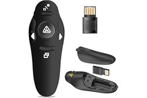 ZRZLMVP Presenter mit Pointer, Kabellose 2.4 GHz Pointer für Präsentationen, Powerpoint Fernbedienung via USB-Empfänger, Präsentationsfernbedienung for Mac, Wins, PC, Linux, Android