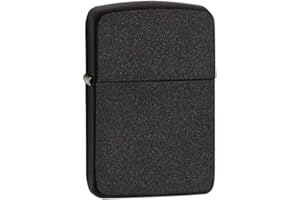 Zippo Benzina Accendino Ricaricabile Antivento, Ottone, Nero, 5.70 x 3.70 x 1.20 cm