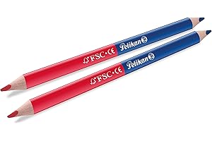Pelikan Matita Bicolore Rossa Blu, 4 mm, Impugnatura Ergonomica Triangolare, Matite Colorate Ideali per Scuola, Maestri, Insegnanti e Professori, 2 Pezzi