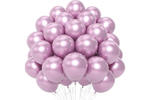 YOYOIN Globos Color Rosa Metálico, 50 Globos Rosas 12 Pulgadas, Globos Látex Brillante, Globo Metálico Cromado Grueso Para Globos Fiesta Cumpleaños Rosa, Compromisos Boda, Decoración Fiesta Baby Shower