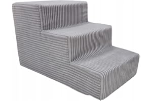 ODOLPLUSZ Odol-Plusz Schody dla psa, 3-poziomowe, dla małych psów, 50 x 30 x 30 cm, szare, nadające się do prania, antypoślizgowe