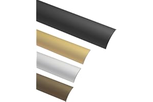 Gedotec Perfil de Transición Laminado - Riel de Vinilo Autoadhesivo, Curvado, Fabricado en Alemania - Aluminio Negro Anodizado, 30 x 1000 mm