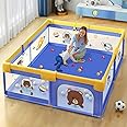 StarAndDaisy playpen for Babies, Portable Baby Activity Play Pen with Safety Lock, Play Gate Fence for Kids, Toddlers -Indoor Activity (120 * 120cm-Blue)