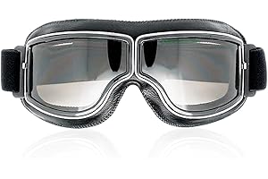 ZBHDEYG 1 sztuka gogle motocyklowe, okulary pilotów, okulary motocyklowe retro, wiatroszczelne okulary ochronne, akcesoria do okularów motocyklowych (brązowe)