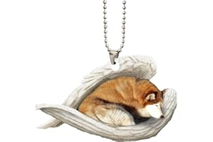 Lidssacde Haustier-Halskette Mit Schlafendem Hund-Anhänger - Süße Engel Halskette - Persönliches Geschenk Für Tierliebhaber - Geschenke Für Jungen Und Mädchen - Ketten Befestigung