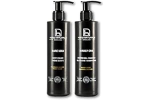 HOMO NATURALS THE NEW MALE SKIN CARE Homo Naturals Gel de Ducha + Crema Hidratante Corporal - Pack Regalo Hombres - Kit de Cuidado Corporal para Hombres - Cosmetica Masculina - Regalos para Hombre - 100% Natural & BIO