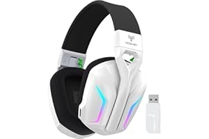 WESEARY WG1 Casque Gaming, 2,4 GHz Casque Bluetooth sans Fil avec Micro pour PS5, PS4, PC, Switch, Mac, Mobile, Casque PS5 Pliable avec 7.1 Son Stéréo et Éclairage RGB, Réduction de Bruit pour Gamer