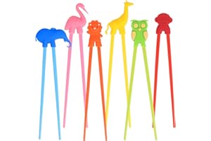 LANMOK Bacchette da Addestramento,6 Pezzi Bambini Formazione Bacchette Principianti Formazione Bacchette Helper Animal Style Design Formazione Bacchette