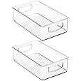 INKULTURE Stackable Acrylic Fridge Organizer Sturdy Pantry And Refrigerator Storage Containers Bins With Handles | Large | Pack of 02 | For Bathroom, Kitchen Cabinet, Pantry, Home Organization