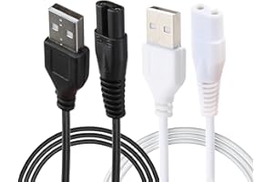 Leogony 2PCS Charging Cord for Water Flosser, Replacement Charger for Waterpik Water Flosser Compatible with FC159 FC1591 FC156 FC256 FC259, One Blade Charger Shaver Hair Clipper （Black & White