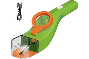 AMFUN Easy Magnifier Trampa Viva para Insectos con Lupa 5X, Atrapa Insectos, Trampa para Hormigas Escarabajo Repelente de Arañas, para Niños y Adultos (Verde)