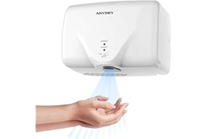 anydry 2803K Mini secador de Manos eléctrico automático de Pared secador de Manos, Ahorro de Espacio. Carcasa de Duradero ABS.1350W.(Blanco)