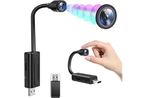 TANGMI WiFi USB Cámara Espía, HD WiFi Cámara Oculta con Detección de Movimiento, Mini Cámaras de Vigilancia para el Hogar/Oficina, Cámara Oculta con Conexión USB, No Incluye Batería