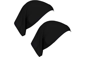 WLERTCOP 2 Packs Women Hijab Undercap Cotton Tube Cap Hijab Breathable Hijab Cap Underscarf Hijab Scarf for Women Muslim Headscarf Headwrap Black UnderCap for Hijab Underscarf Cap Hijab under caps for women