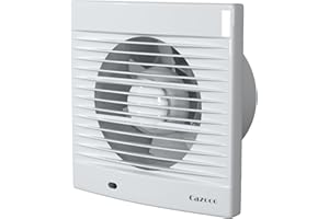 Cazooo 6 Inch/150mm Bathroom Extractor Fan, 18W 320m³/h Powerful Bathroom Fan, Wall & Window Mounted Extractor Fan for Kitchen Toilet Garage Ventilation, Low Noise, White (No Timer)