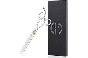 Dream Reach - Juego de tijeras profesionales de peluquería para perros en formas rectas curvas adelgazamiento/mezcla/trocear JP-440C de acero inoxidable para cortar/recortar el pelo de mascotas