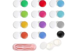 LIQWEI Pack of 12 Contact Lens Containers, Coloured Contact Lens Case, Leak-proof Contact Lens Cases, Glasses Case, Portable for Home and Travel